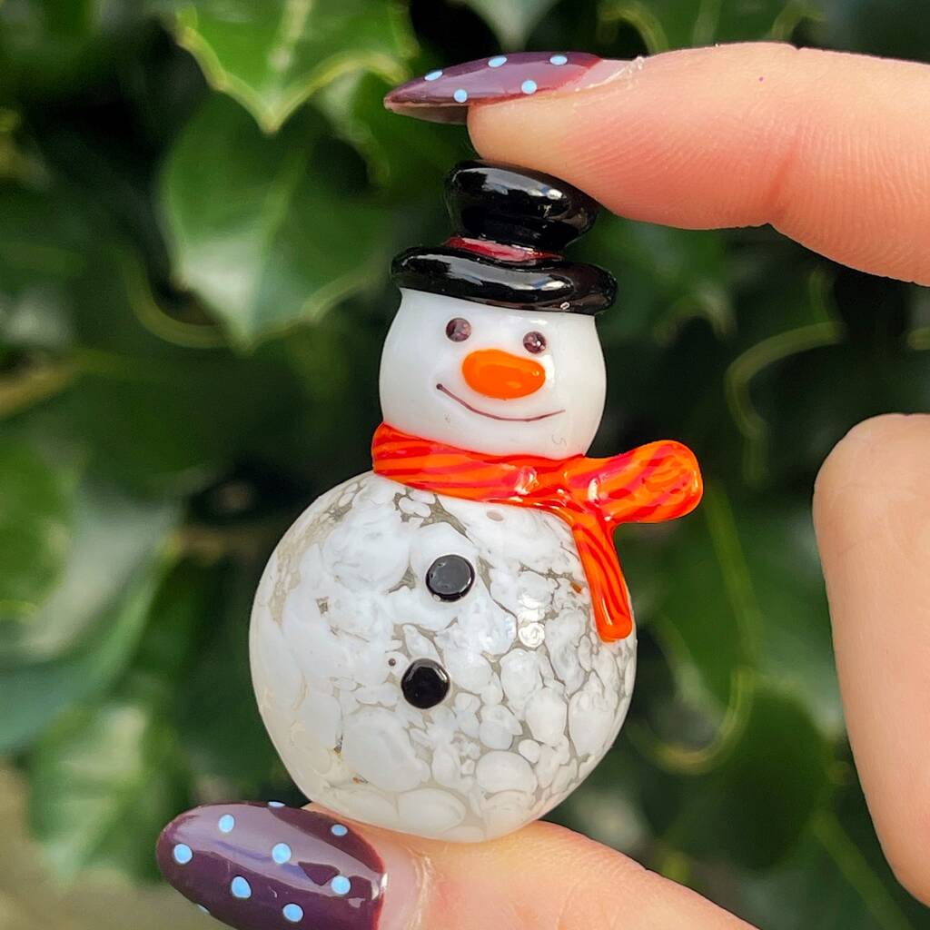 Hand Blown Little Glass Snowman, 1 of 4