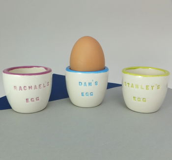Personalised Ceramic Egg Cup, 5 of 8