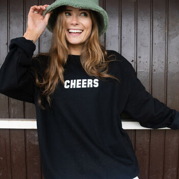 Cheers Women’s Printed Slogan Sweatshirt, 2 of 4