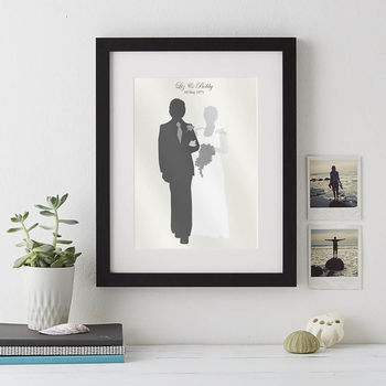 Wedding Silhouette Personalised Print, 8 of 9