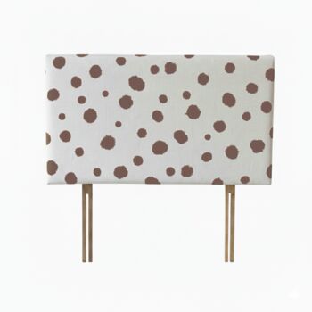 Hand Painted Upholstered Linen Headboard Polka Dot Print, 10 of 12
