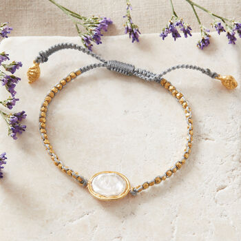 Pearl Silver Gold Plated Friendship Bracelet, 2 of 10