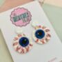 Eyeball Glitter Resin Earrings / Spooky Halloween Jewellery / Surrealist Jewellery / Fun Gift For Her, thumbnail 3 of 6