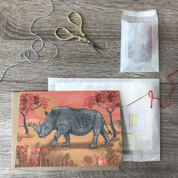 Embroider Me Rhino Greeting Card, 2 of 6