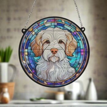 Clumber Spaniel Stained Glass Effect Suncatcher, 4 of 6