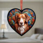 Nova Scotia Duck Tolling Retriever Stained Glass Effect Heart Suncatcher, thumbnail 4 of 5