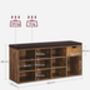 Shoe Storage Bench With Cushion Drawer Open Compartment, thumbnail 11 of 12