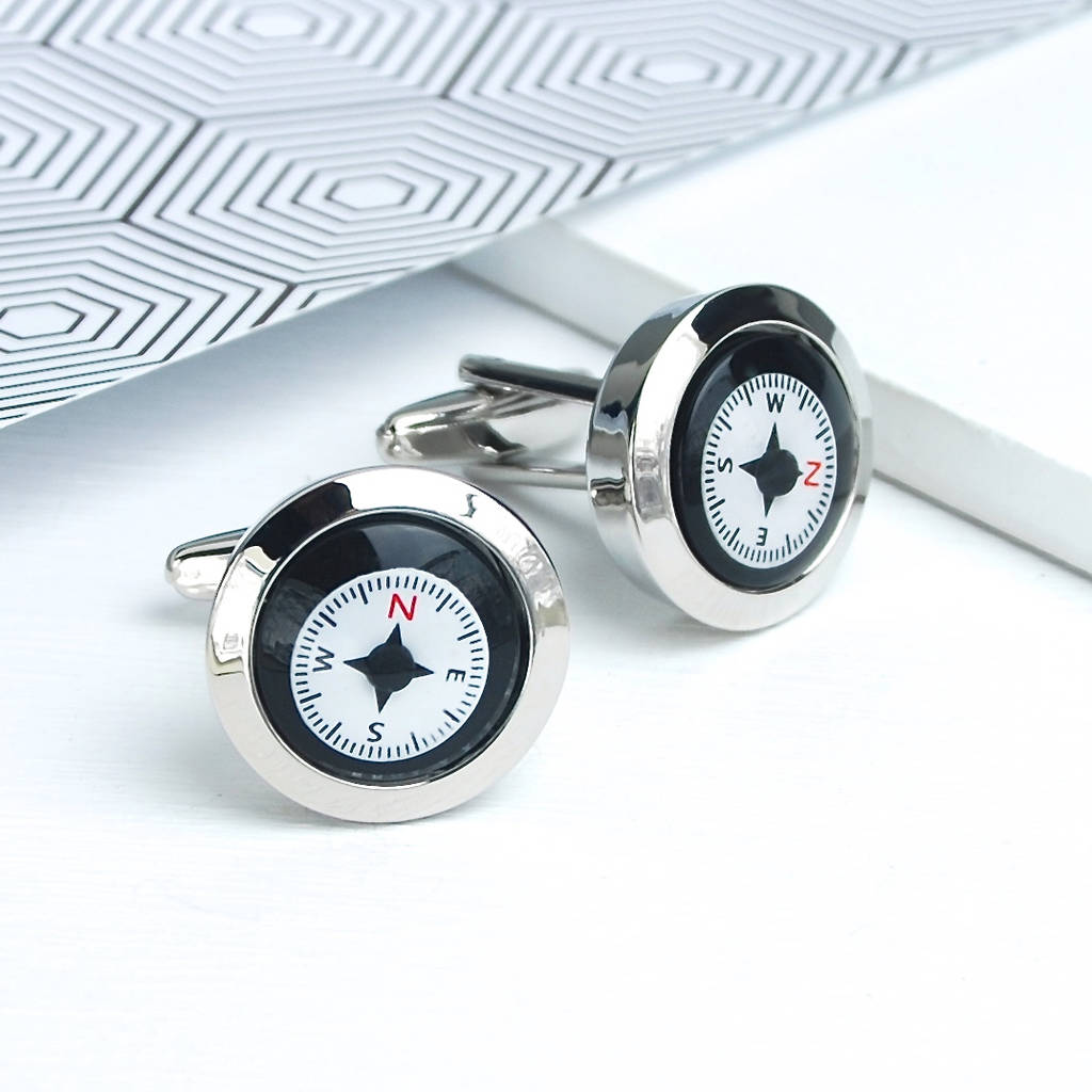 personalised compass cufflinks by penelopetom
