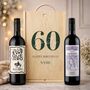 Personalised 60th Birthday Malbec Classic Red Wine Two Bottle Gift Set, thumbnail 1 of 7