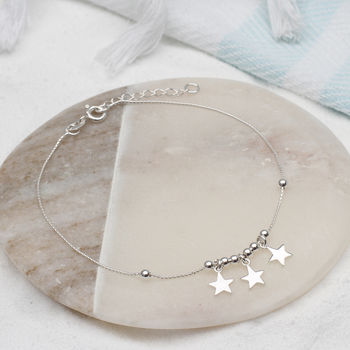 Personalised Silver Star, Heart Or Bell Anklet, 2 of 6