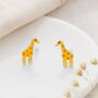 Sterling Silver Giraffe Stud Earrings – 10mm, thumbnail 5 of 6
