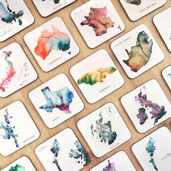 Mix And Match Six Watercolour Map Coasters, 3 of 11