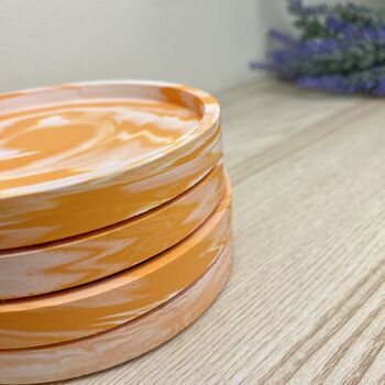 Orange Marbled Drinks Coaster With Lip, 7 of 7
