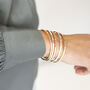 Love You To The Moon And Back Slim Brass Bangle Gift For Her, thumbnail 11 of 12