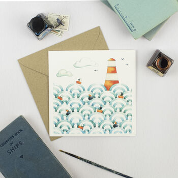 Nautical Seaside Cards Pack Of Four, 6 of 8