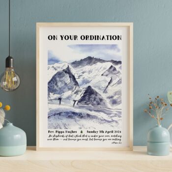 Personalised Ordination Mountains Print Ordination Gift, 5 of 9