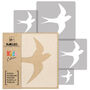 Reusable Plastic Stencils Five Pcs Swallow With Brushes, thumbnail 2 of 5
