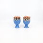 Pair Of Ceramic Wine Glasses In Sky Blue Colour, thumbnail 3 of 5