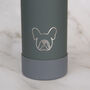 French Bulldog 30oz Water Bottle With Removable Dog Bowl In Grey/ Cream/ Pink, thumbnail 6 of 9