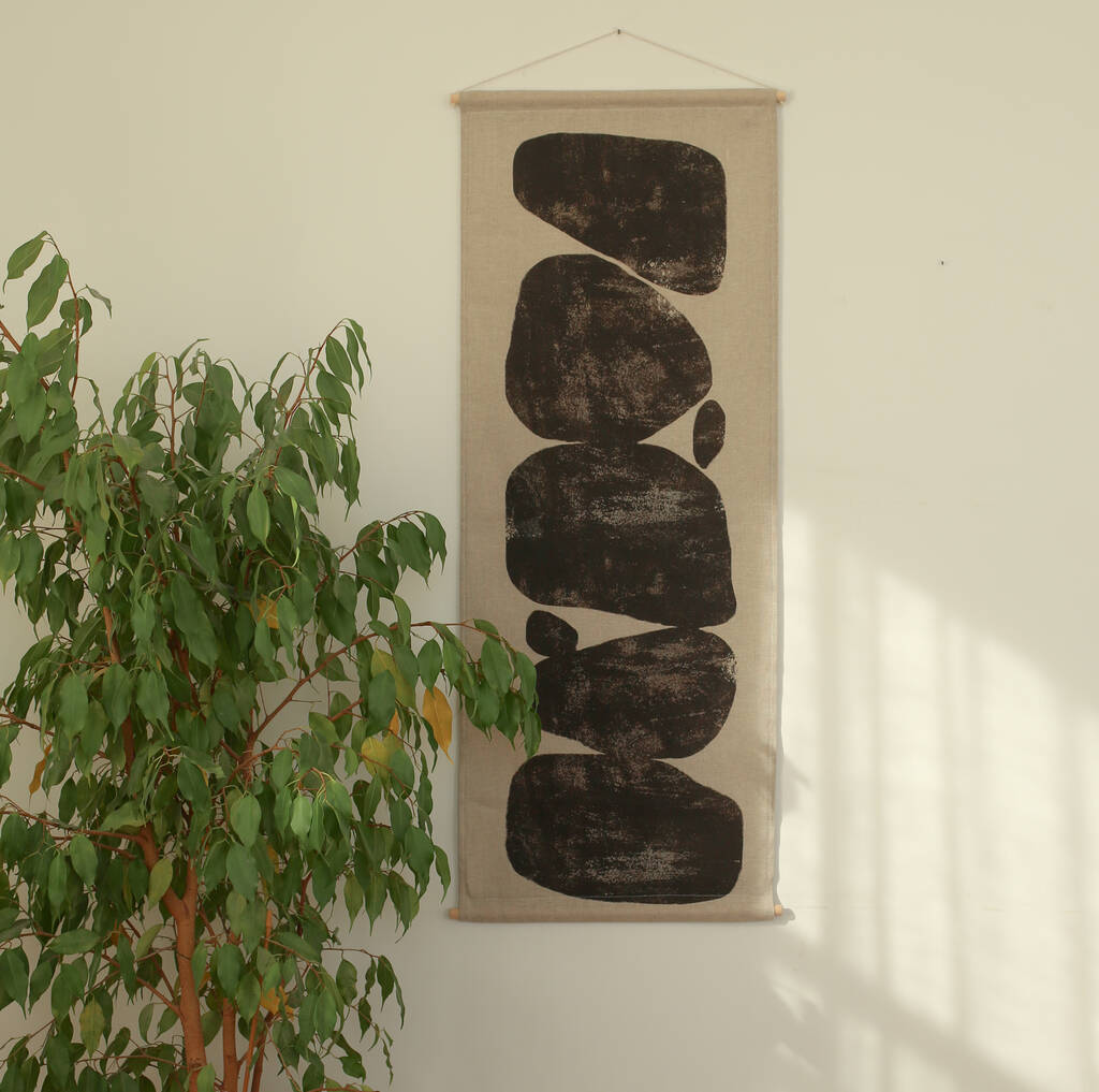 Kaystone Tall Linen Wall Hanging By Oba Home Limited