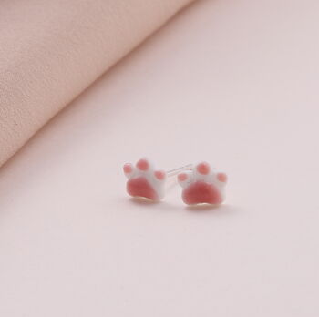 Message Bottle 'Paw Some' Pinkie Paw Earrings, 2 of 4