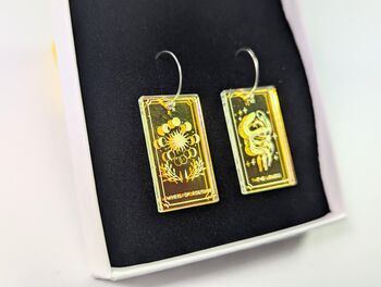 Tarot Cards Earrings Iridescent Acrylic Hoop Earrings, 7 of 9