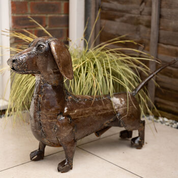 Recycled Metal Dachshund Sculpture, 3 of 4