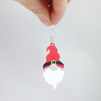 Christmas Santa Hat Gnome Gonk Earrings, 2 of 4