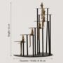 Abstract Seated Figures Brass And Black Decorative Art, thumbnail 3 of 6