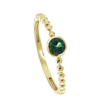 Beaded Band Green Cubic Zirconia Ring, 2 of 5