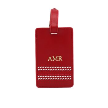 Personalised Red Cricket Luggage Tag, 2 of 7