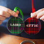 Personalised Tartan Ceramic Christmas Tree Decoration, thumbnail 1 of 2