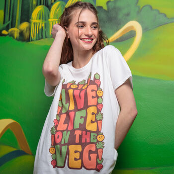 Live Life On The Veg Women's Slogan T Shirt, 2 of 6