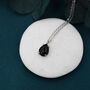 Sterling Silver Genuine Black Onyx Pear Necklace, thumbnail 2 of 11