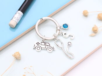 Paramedic Ambulance Personalised Keyring, 6 of 10