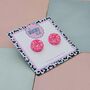 Circle Glitter Resin Stud Earrings Pink, Rainbow, Teal, Pink And Black, Neon Green, thumbnail 10 of 12