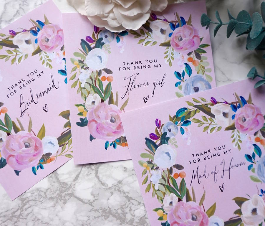 bridesmaid thank you card by sweet pea sunday | notonthehighstreet.com