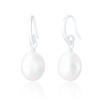 Maja Sterling Silver Pearl Drop Earrings, 2 of 3
