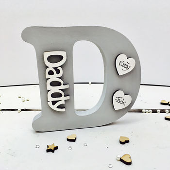 Personalised Daddy's Father's Day D Letter Grey Gift, 6 of 7