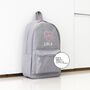 Grey Personalised Name Initials Unisex Kids Backpack, thumbnail 2 of 9