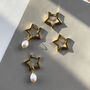 Star And Freshwater Pearl Hoop Earrings, thumbnail 1 of 8