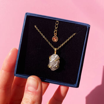 April Birthstone Herkimer Diamond Personalised Necklace, 2 of 9