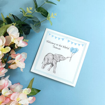 Personalised New Baby Elephant Gift Set, 5 of 9