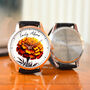 Personalised Wrist Watch With Floral Marigold Design, thumbnail 2 of 3