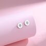 Starburst Disk Stud Earrings In Sterling Silver, thumbnail 7 of 10