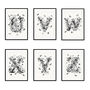 Personalised Monochrome Floral Initial Print, thumbnail 11 of 11