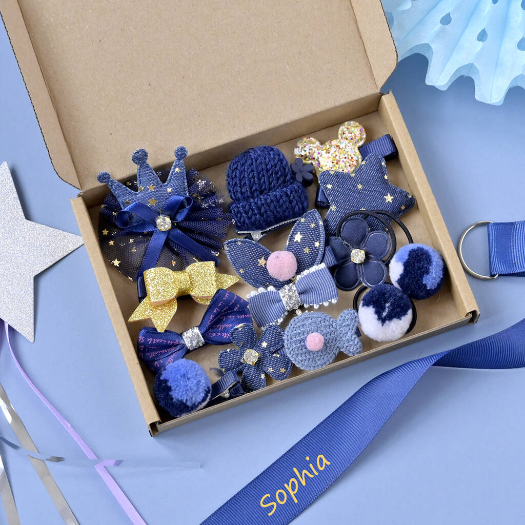 Personalised Blue Hair Clip Accessories Set By KEEDD