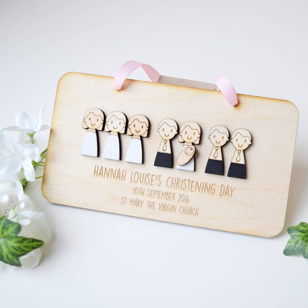 personalised christening or baptism keepsake sign by just toppers