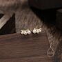 Natural Pearl Trio Stud Earrings Sterling Silver, thumbnail 6 of 10