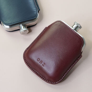Silver Hip Flask With Vintage Leather Sleeve, 9 of 11